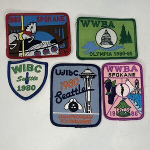 5 Rare Vintage Washington State WWBA Patches Spokane Seattle Olympia 1980 1986
